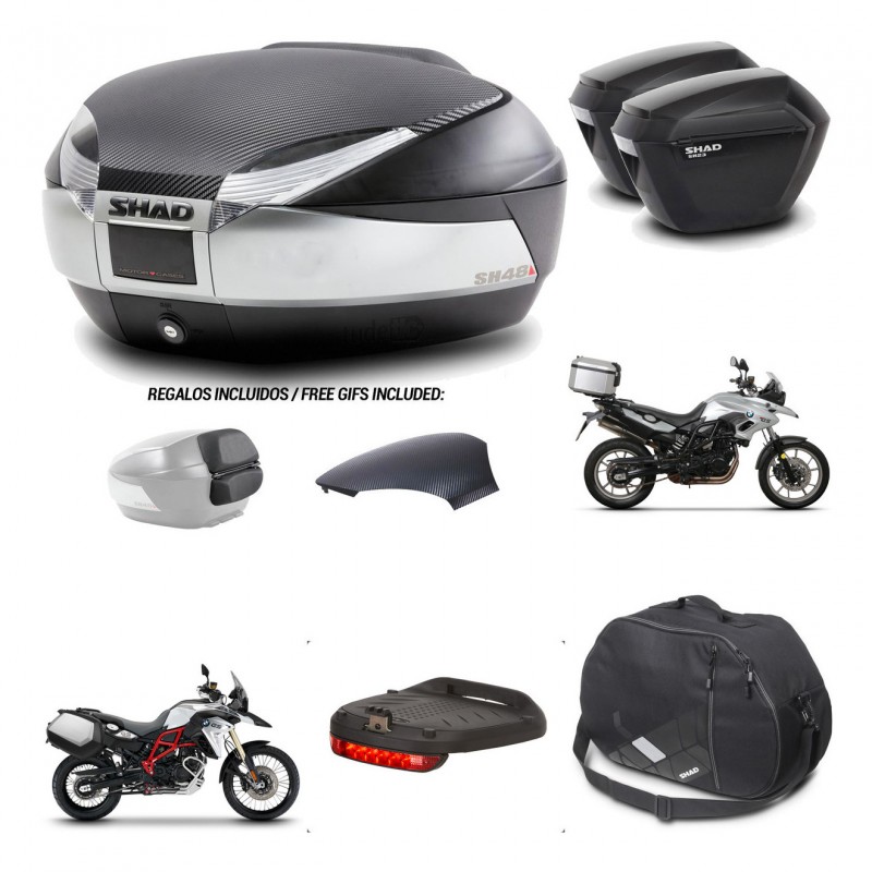 SHAD Maletas sh23 + soporte montaje baul SH48 tapa respaldo accesorios KIT-460001