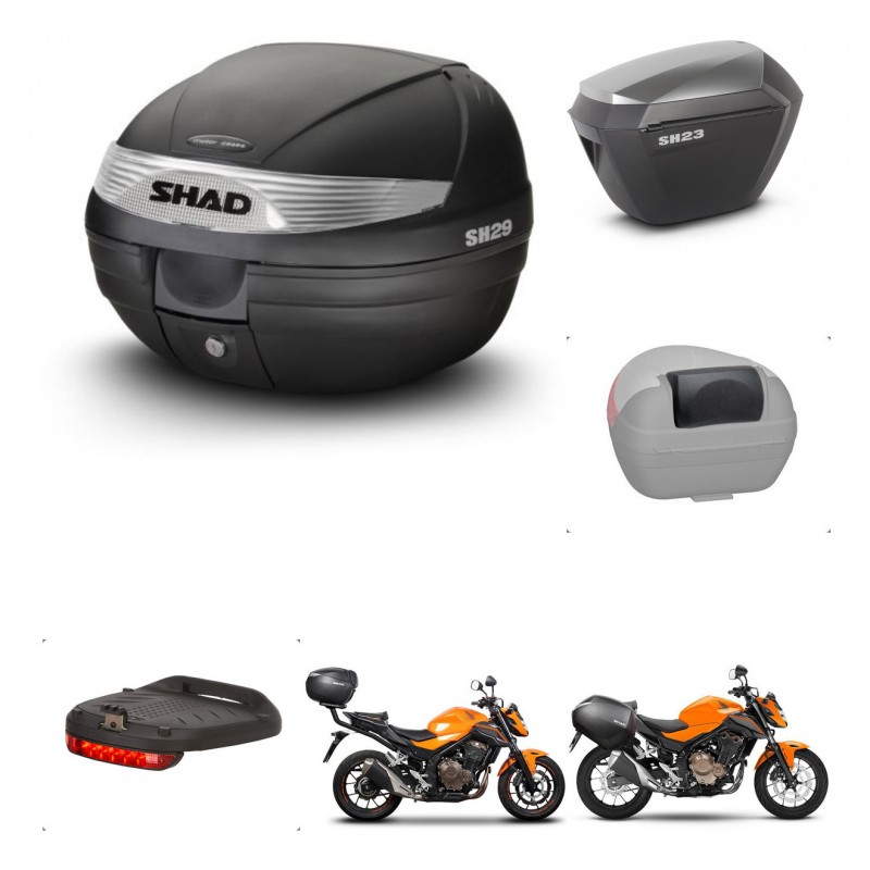 SHAD Maletas sh23 alu + soporte montaje baul SH29 accesorios KIT-460040