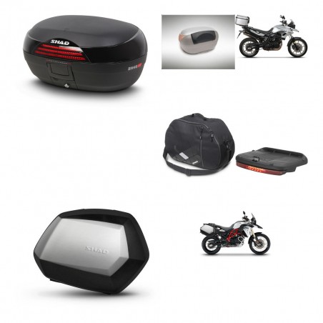 SHAD Maletas SH35 PREMIUM + soporte montaje baul SH46 accesorios 45 L KIT-460044