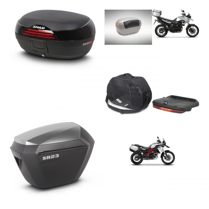 SHAD SH23 alu suitcases + mounting bracket SH46 trunk accessories 45 L KIT-460046
