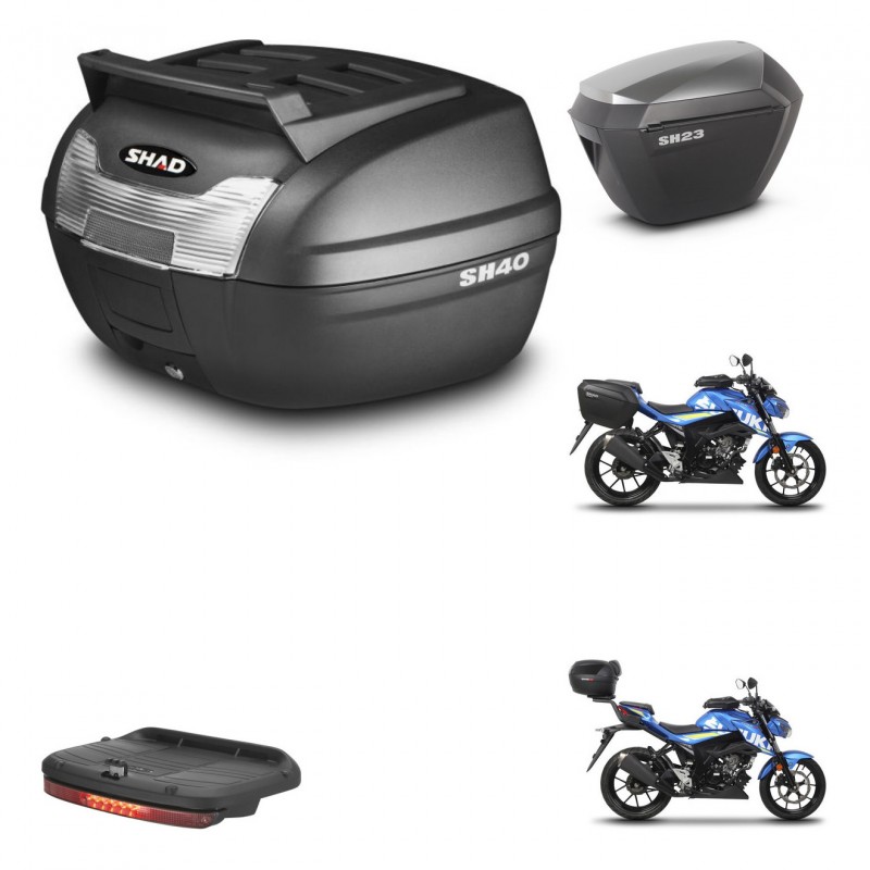 SHAD SH23 alu suitcases + mounting bracket SH40 top grill trunk accessories KIT-460048