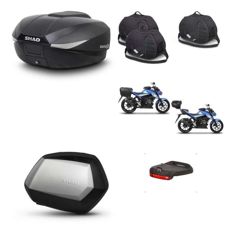 SHAD SH35 PREMIUM suitcases + mounting bracket SH58 trunk accessories KIT-460089