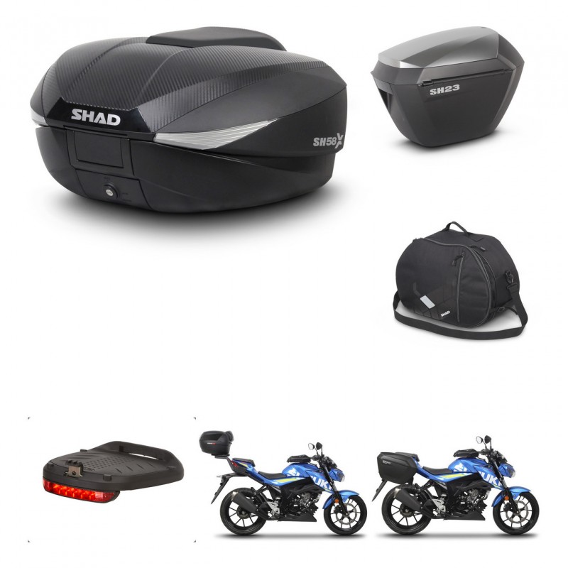SHAD Maletas sh23 alu + soporte montaje baul SH58 accesorios KIT-460090