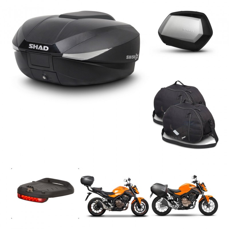 SHAD Maletas SH35 PREMIUM + soporte montaje baul SH58 accesorios KIT-460107