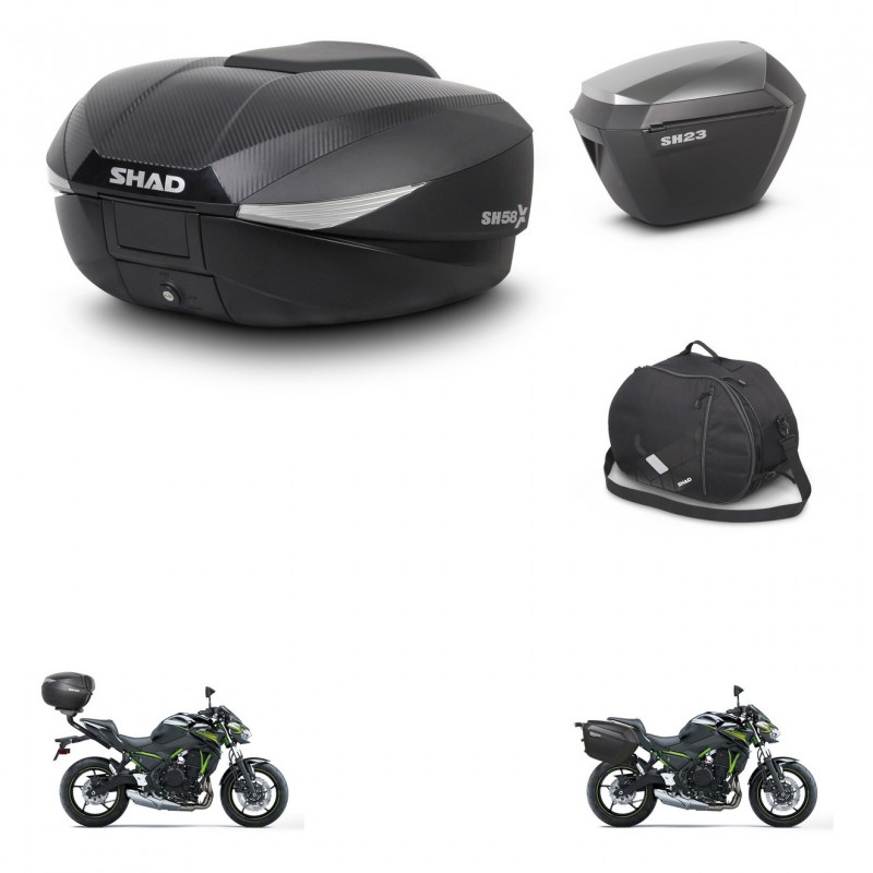 SHAD SH23 alu suitcases + mounting bracket SH58 trunk accessories KIT-460120