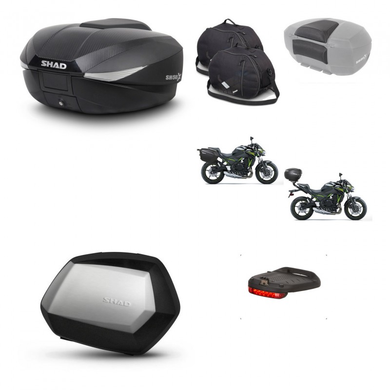 SHAD Maletas SH35 PREMIUM + soporte montaje baul SH58 accesorios KIT-460130