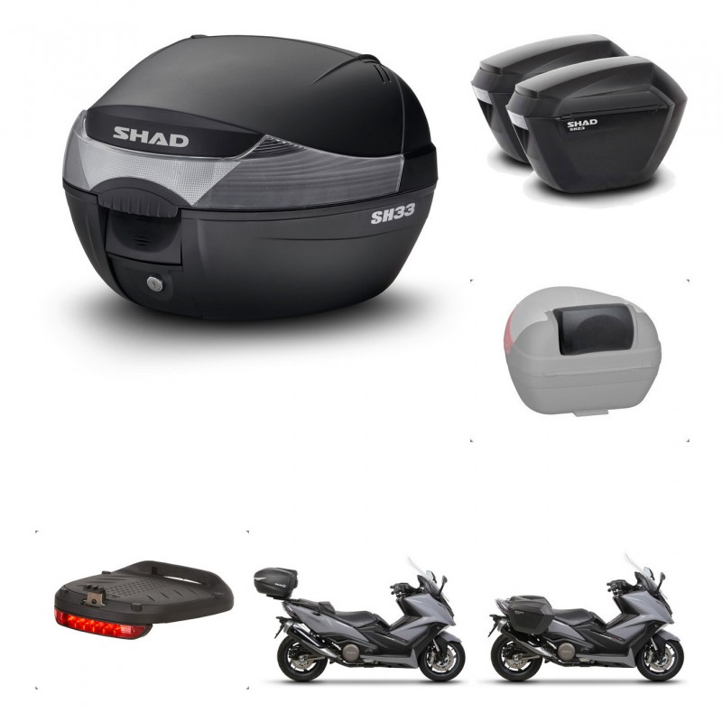 SHAD Maletas sh23 + soporte montaje baul SH33 accesorios KIT-460159