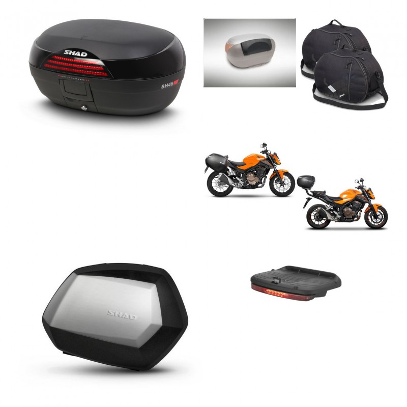 SHAD Maletas SH35 PREMIUM + soporte montaje baul SH46 accesorios 45 L KIT-460185