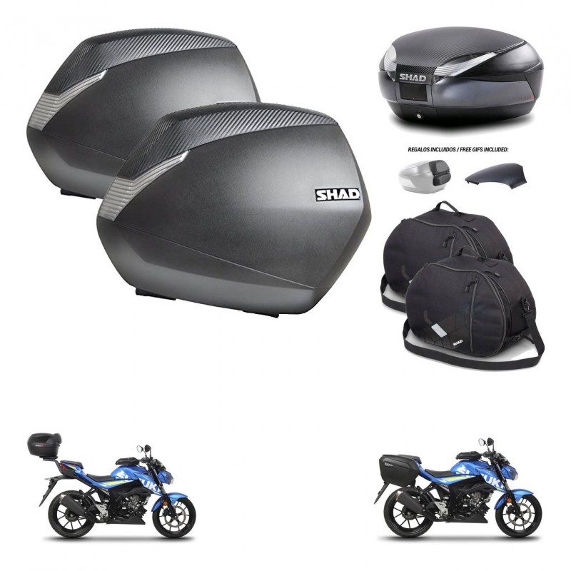 SHAD Baul SH48 tapa respaldo + soporte montaje maletas SH36 accesorios 49 L KIT-460212