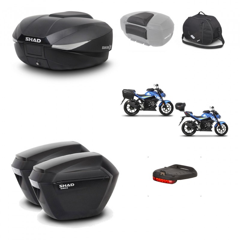 SHAD Maletas sh23 + soporte montaje baul SH58 accesorios KIT-460219