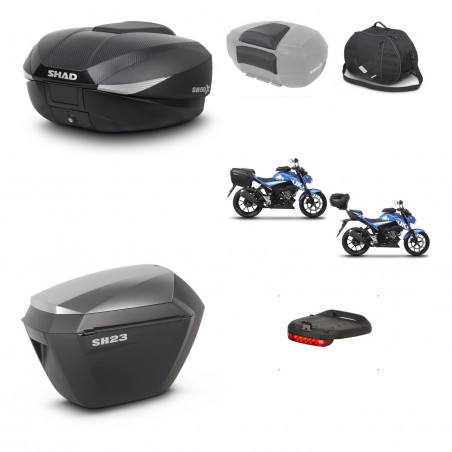 SHAD Maletas sh23 alu + soporte montaje baul SH58 accesorios KIT-460222
