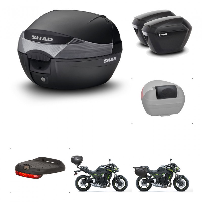 SHAD Maletas sh23 + soporte montaje baul SH33 accesorios KIT-460235