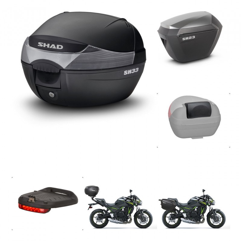 SHAD Maletas sh23 alu + soporte montaje baul SH33 accesorios KIT-460236