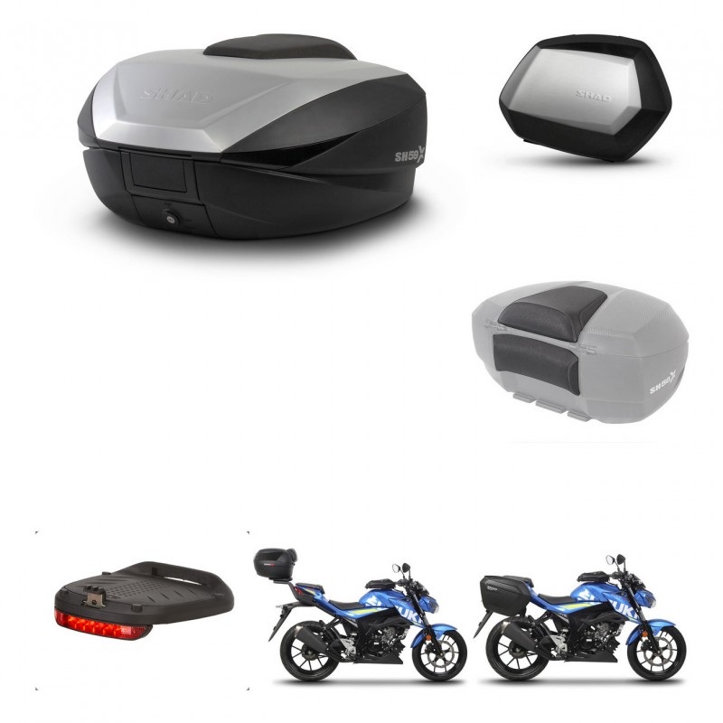 SHAD SH35 PREMIUM suitcases + mounting bracket SH59 trunk accessories 59L KIT-460242
