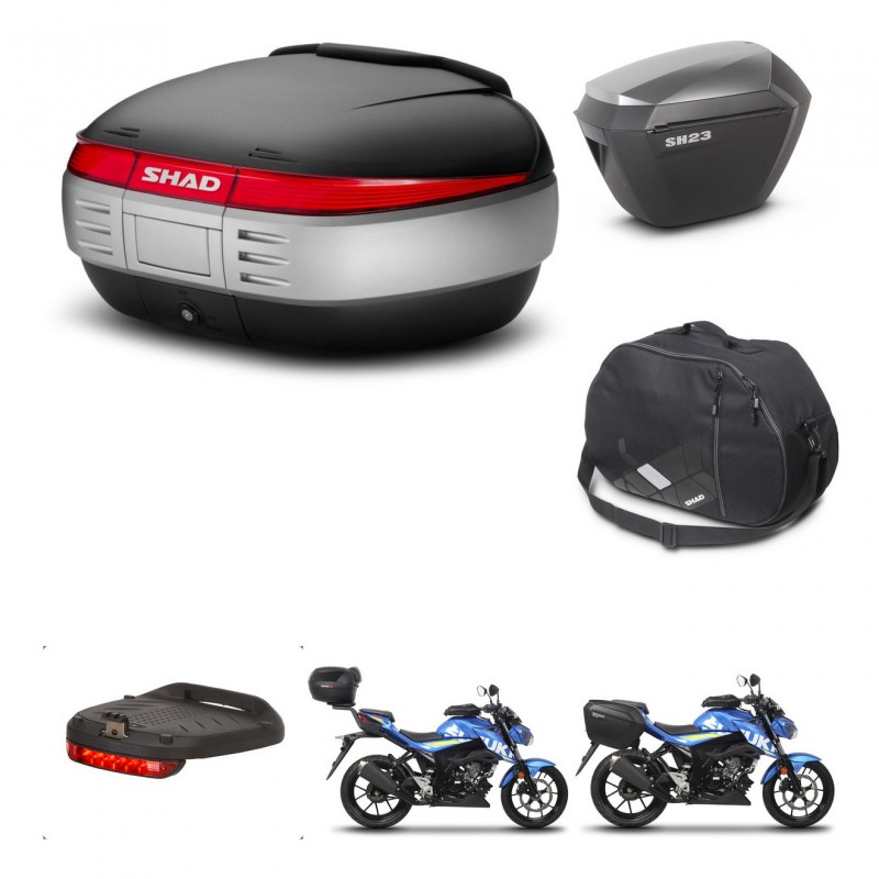 SHAD Maletas sh23 alu + soporte montaje baul SH50 accesorios KIT-460260