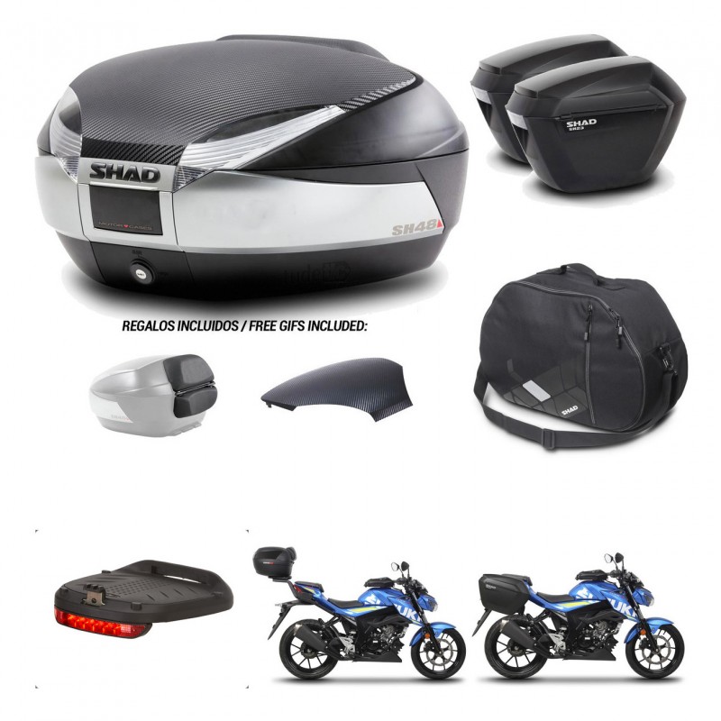 SHAD Suitcases sh23 + mounting bracket trunk SH48 backrest cover accessories KIT-460293
