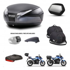SHAD SH35 PREMIUM suitcases + mounting bracket SH48 trunk backrest cover accessories 49 L KIT-460301