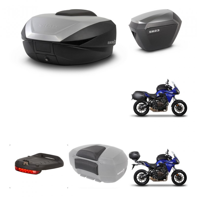 SHAD SH23 alu suitcases + mounting bracket SH59 trunk accessories 59L KIT-460335