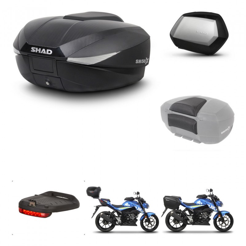 SHAD SH35 PREMIUM suitcases + mounting bracket SH58 trunk accessories KIT-460385