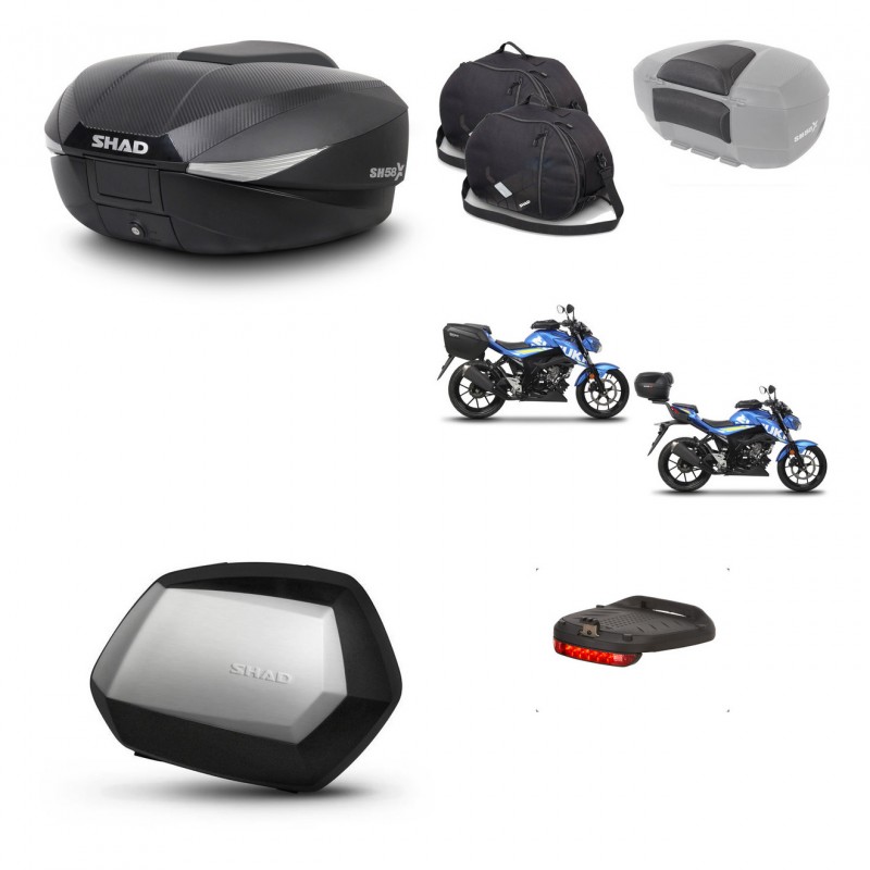 SHAD SH35 PREMIUM suitcases + mounting bracket SH58 trunk accessories KIT-460386