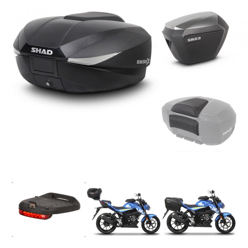 SHAD Maletas sh23 alu + soporte montaje baul SH58 accesorios KIT-460387