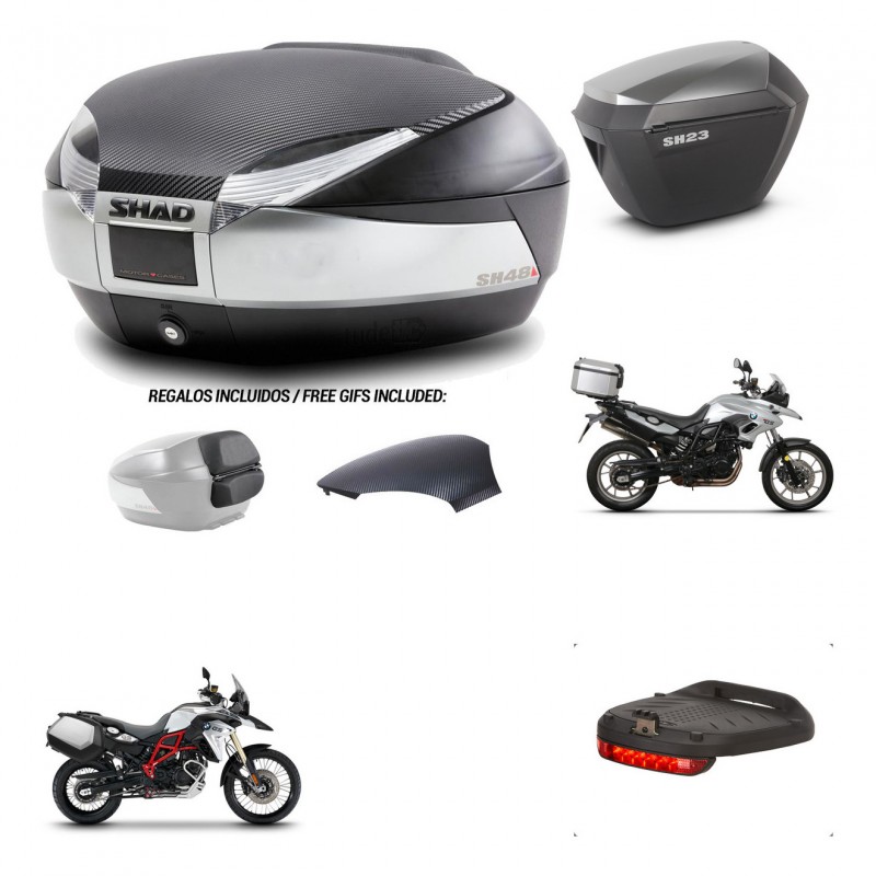 SHAD SH23 alu suitcases + mounting bracket SH48 trunk backrest cover accessories KIT-460423