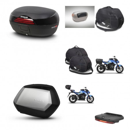 SHAD Maletas SH35 PREMIUM + soporte montaje baul SH46 accesorios 45 L KIT-460468