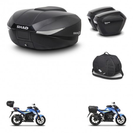 SHAD Maletas sh23 + soporte montaje baul SH58 accesorios KIT-460495
