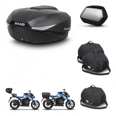 SHAD SH35 PREMIUM suitcases + mounting bracket SH58 trunk accessories KIT-460497