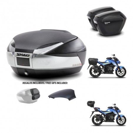 SHAD Suitcases sh23 + mounting bracket trunk SH48 backrest cover KIT-460520