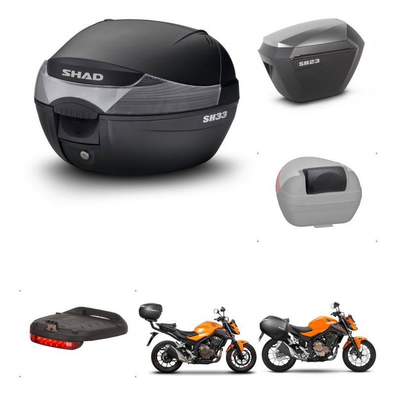 SHAD Maletas sh23 alu + soporte montaje baul SH33 accesorios KIT-460544