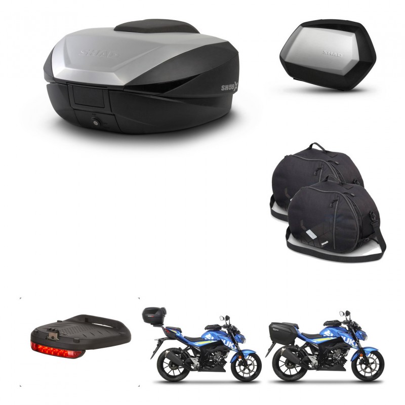 SHAD SH35 PREMIUM suitcases + mounting bracket SH59 trunk accessories 59L KIT-460549