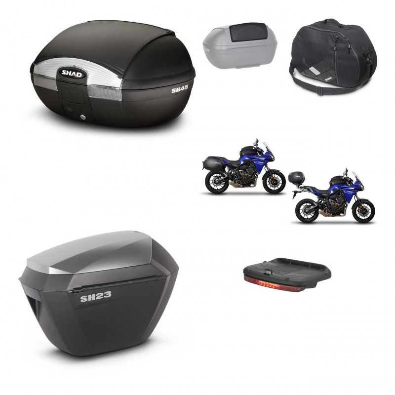 SHAD SH23 alu suitcases + mounting bracket SH45 trunk accessories KIT-460597