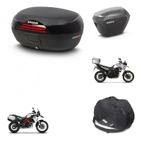 SHAD Maletas sh23 alu + soporte montaje baul SH46 accesorios 45 L KIT-460612