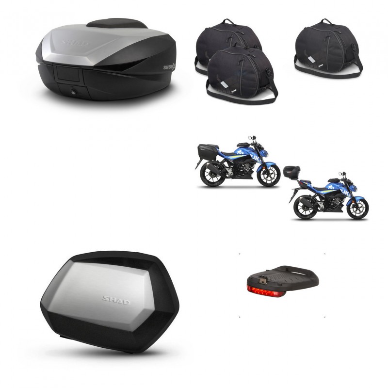 SHAD SH35 PREMIUM suitcases + mounting bracket SH59 trunk accessories 59L KIT-460628
