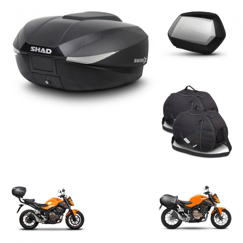 SHAD Maletas SH35 PREMIUM + soporte montaje baul SH58 accesorios KIT-460638