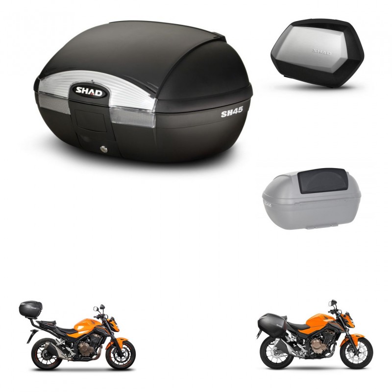 SHAD Maletas SH35 PREMIUM + soporte montaje baul SH45 accesorios KIT-460643