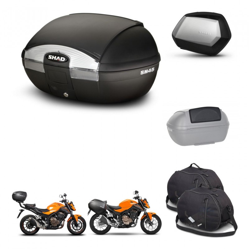 SHAD Maletas SH35 PREMIUM + soporte montaje baul SH45 accesorios KIT-460644