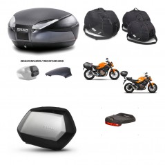 SHAD Maletas SH35 PREMIUM + soporte montaje baul SH48 tapa respaldo accesorios 49 L KIT-460650