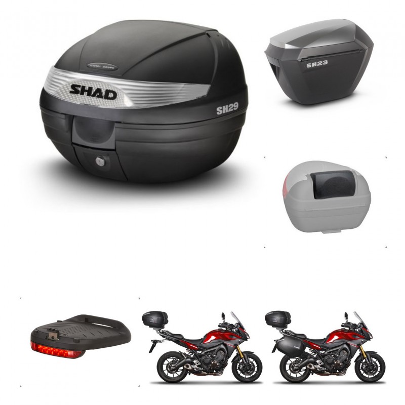 SHAD SH23 alu suitcases + mounting bracket SH29 trunk accessories KIT-460663