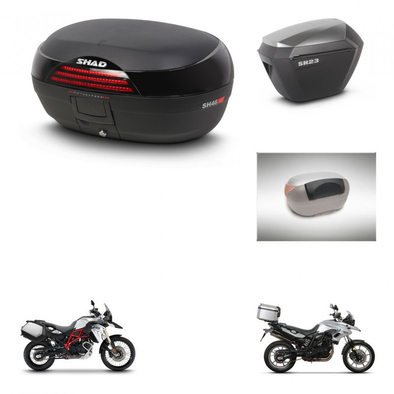 SHAD Maletas sh23 alu + soporte montaje baul SH46 accesorios 45 L KIT-460669