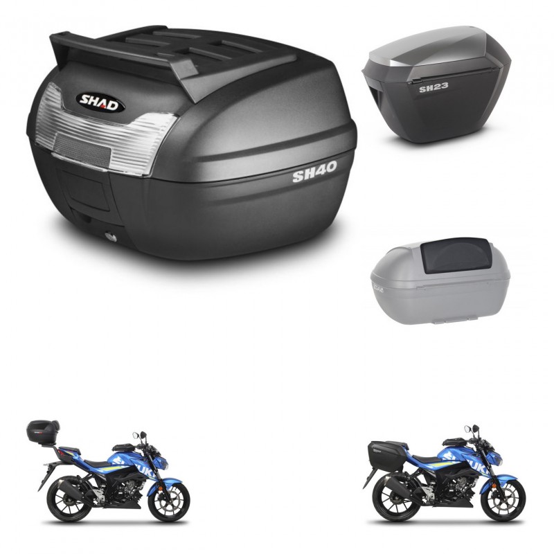 SHAD SH23 alu suitcases + mounting bracket SH40 top grill trunk accessories KIT-460691