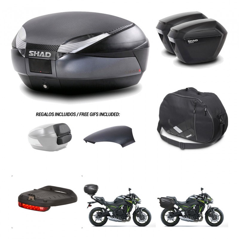 SHAD Suitcases sh23 + mounting bracket trunk SH48 backrest cover accessories 49 L KIT-460702