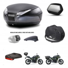 SHAD SH35 PREMIUM suitcases + mounting bracket SH48 trunk backrest cover accessories 49 L KIT-460703