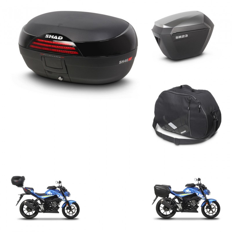 SHAD SH23 alu suitcases + mounting bracket SH46 trunk accessories 45 L KIT-460750