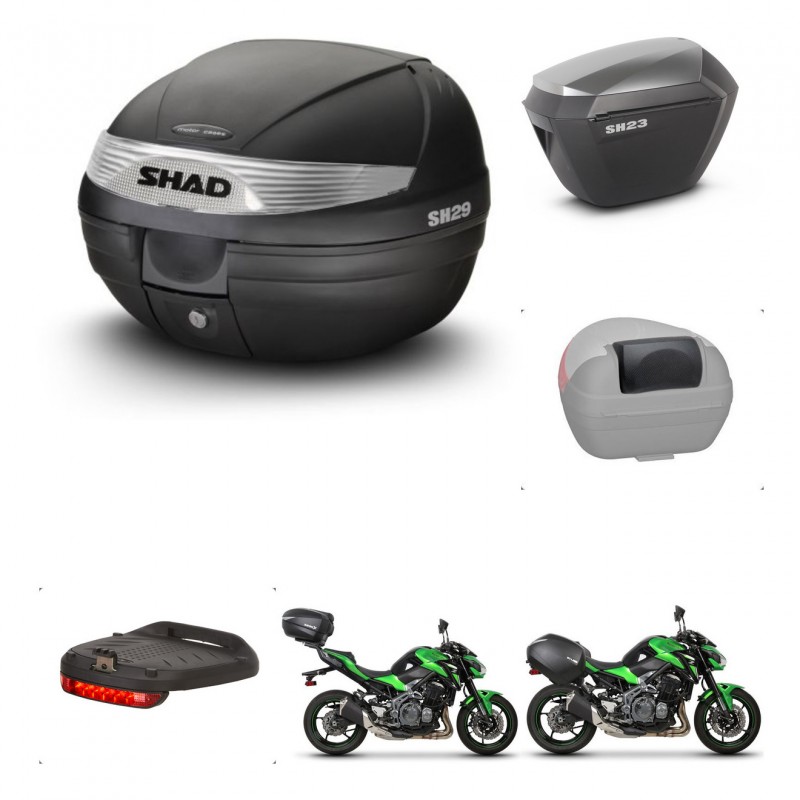 SHAD SH23 alu suitcases + mounting bracket SH29 trunk accessories KIT-460752
