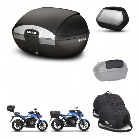 SHAD Maletas SH35 PREMIUM + soporte montaje baul SH45 accesorios KIT-460763