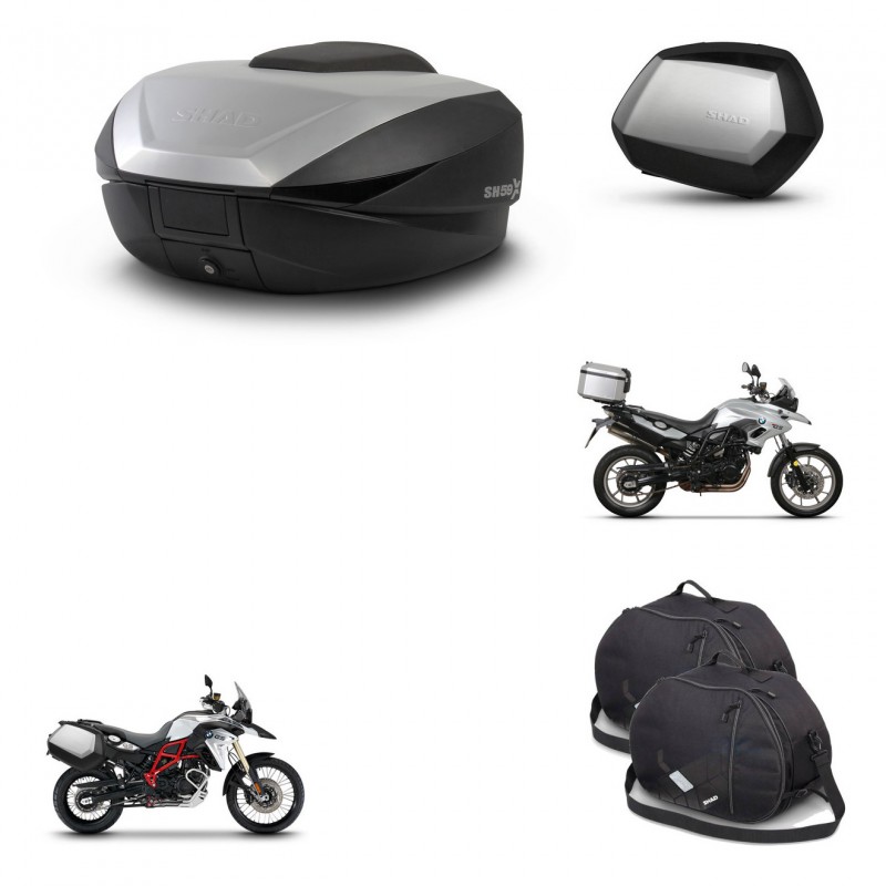 SHAD Maletas SH35 PREMIUM + soporte montaje baul SH59 accesorios 59L KIT-460775