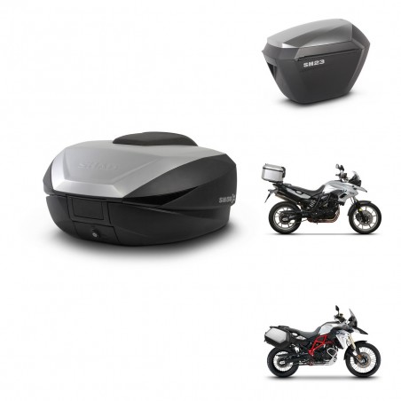 SHAD SH23 alu suitcases + mounting bracket SH59 trunk 59L KIT-460776