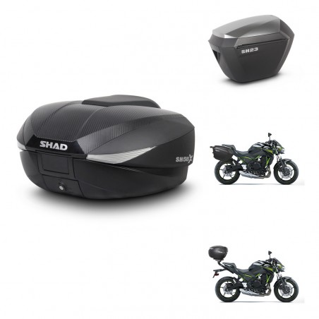 SHAD SH23 alu suitcases + mounting bracket SH58 trunk KIT-460784